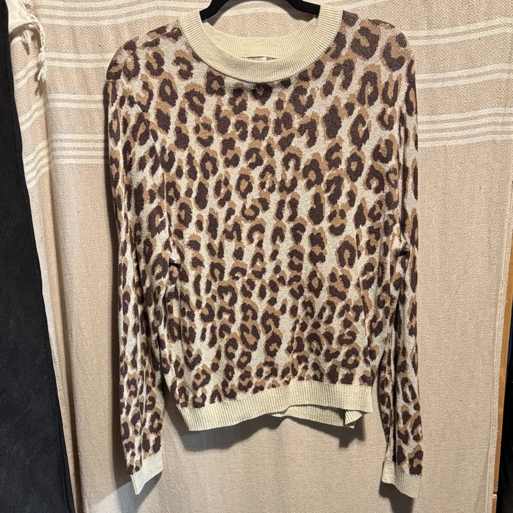 a new day Leopard Print Sweater - Brown and Cream